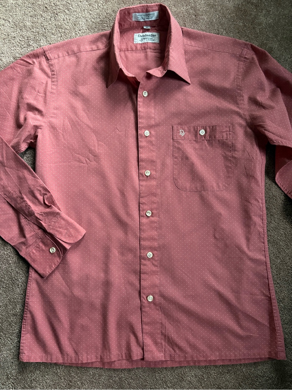 Christian Dior Men’s print Vintage button down shirt office dress medium EUC